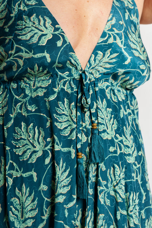 Lali - Vestito floreale con collo alto